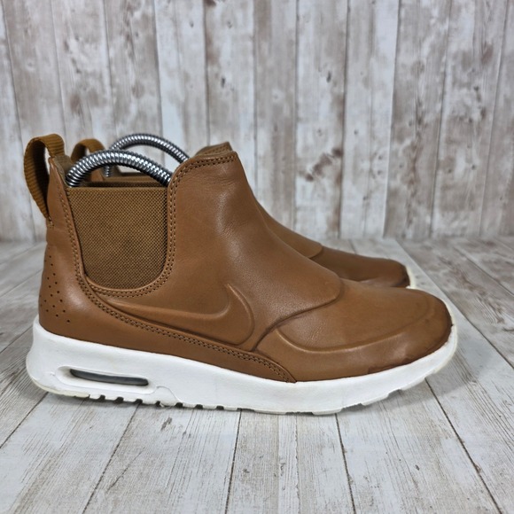 Nike Air Max Thea Mid Leather Chelsea Boot Women's Brown Ankle Shoes - Picture 1 of 8